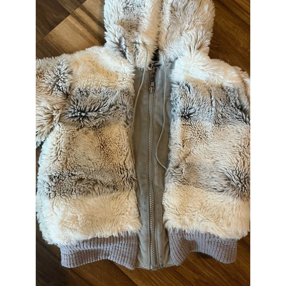Weather Tamer Faux Fur Jacket Vintage Y2K Girls Size 6 Warm